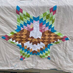 Handmade Native American Lakota Star Quilt - Queen Size (78" x 60")